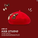 ハット 帽子 かわいい オシャレ Y2K 韓国 レッド ウール ベレー 帽 秋冬 レトロ カジュアル ペインター ハット 英国 文学 芸術 ショー小顔(4)