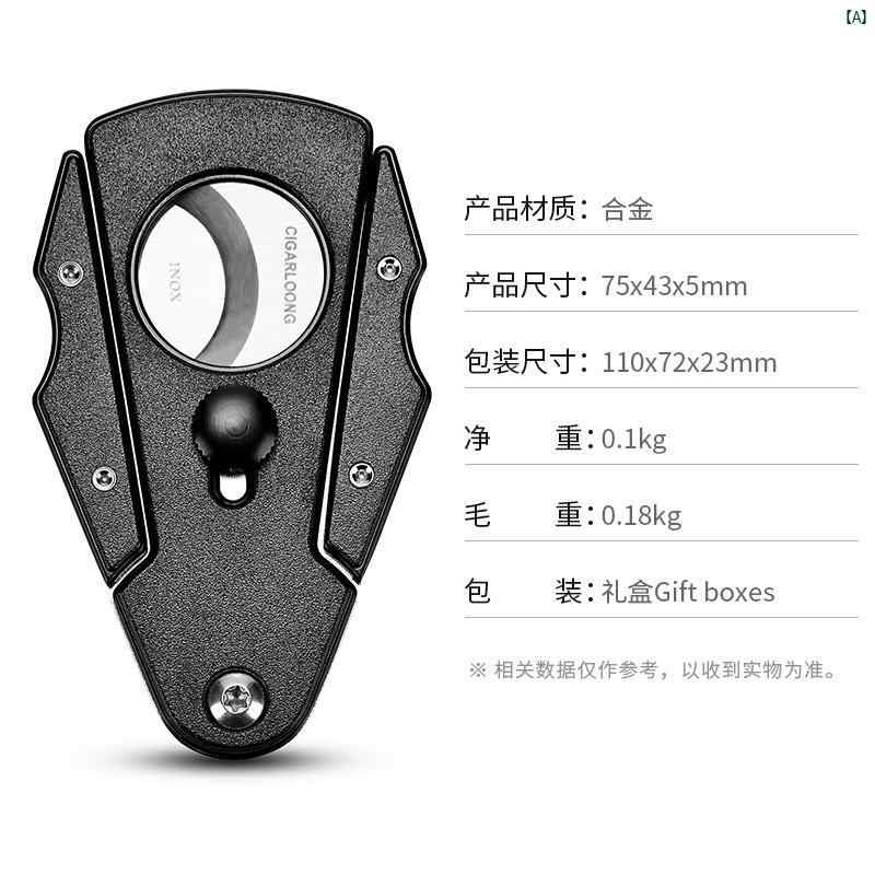 タバコグッズ　タバコ用品　かっこいい　大人 CIGARLOONG シガーカッター ステンレス製 横 開き 両刃 カッターつ 消し シャープ ホール カッター CLJ 68