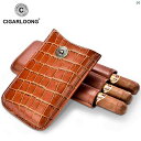 タバコグッズ タバコ用品 かっこいい 大人 CIGARLOONG シガー カバー レザーカバー 牛革 トラベル ポータブル 3 パック 保湿 ギフト ボックス