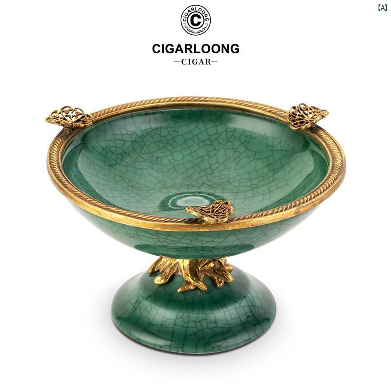 タバコグッズ　タバコ用品　かっこいい　大人 CIGARLOONG 銅 象嵌 ボーンチャイナ 葉巻 灰皿 マルチ 口径 トラフ CLGKS 1