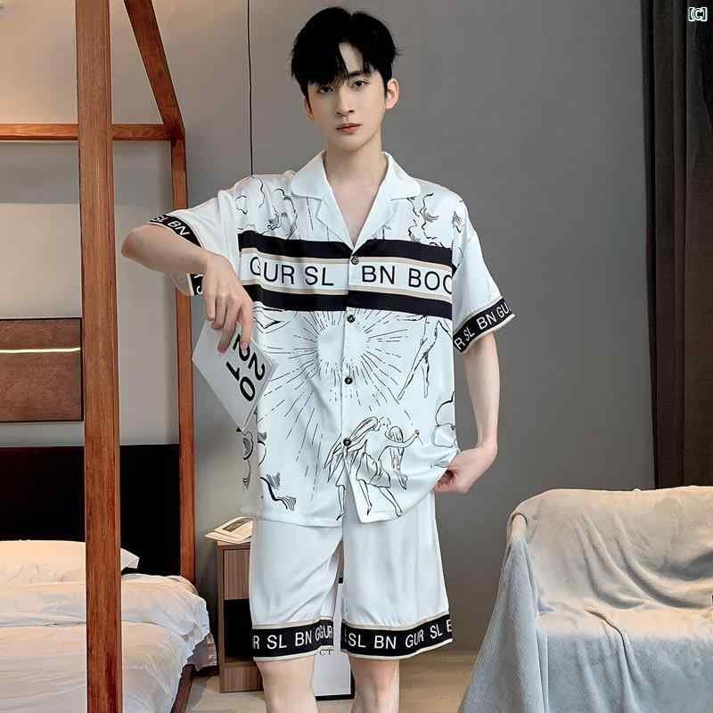 レディース　ファッション　室内　パジャマ ビクトリア メンズ パジャマ 夏 冷感 半袖 ショート パンツ カーディガン 薄手 ゆったり 大きいサイズ ホームウェア