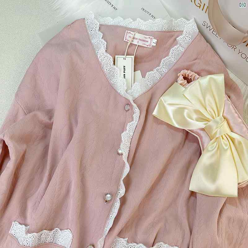 レディース　ファッション　室内　パジャマ 秋冬 ビクトリア パジャマ コットン 快適 暖かい かわいい ホームウェア 親友用 ギフト ボックス