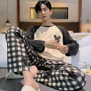 レディース ファッション 室内 パジャマ ビクトリア パジャマ 男性用 春秋 コットン 長袖 ズボン ティーンエイジャー 大きいサイズ 屋外着用 可能 ホーム 服 セット(4)