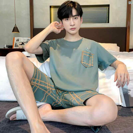 ビクトリア メンズ パジャマ 夏 半袖 コットン 薄手 春 ショート パンツ 男子 ホーム 服 セット ビクトリア メンズ パジャマ 夏 半袖 コットン 薄手 春 ショート パンツ 男子 ホーム 服 セット
