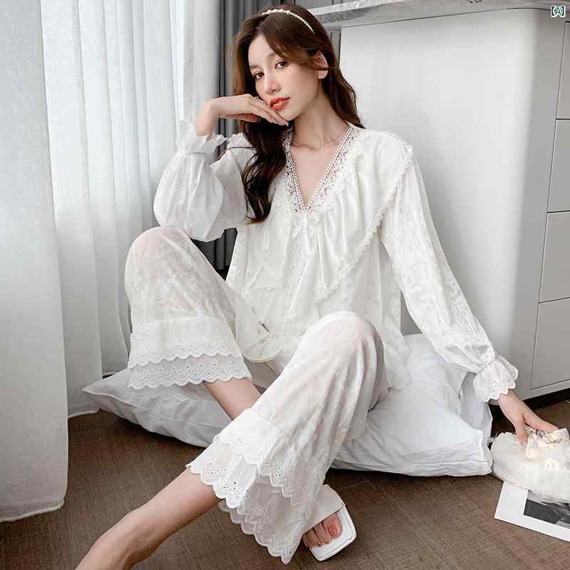 ビクトリア ゴールド ベルベット パジャマ レディース 春秋　冬 ウェアラブル ホームウェア セット