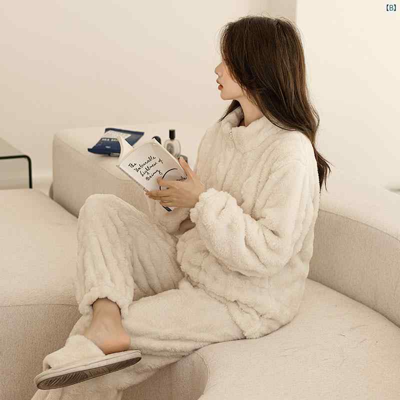 レディース ビクトリア コーラル ベルベット パジャマ 厚手 屋外着用 可能 秋冬 フランネル ホームウェア