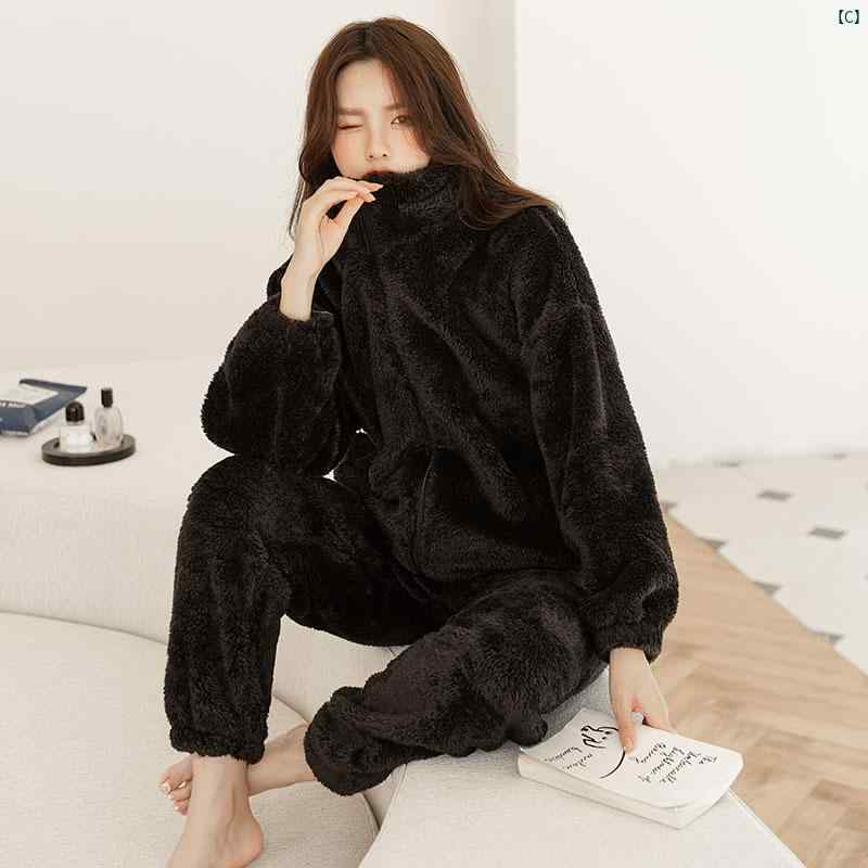 レディース ビクトリア コーラル ベルベット パジャマ 厚手 屋外着用 可能 秋冬 フランネル ホームウェア