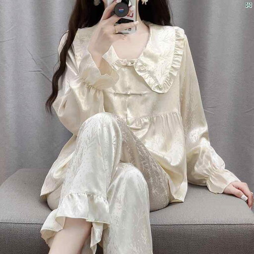 パジャマ オシャレ 大人 ビクトリア 新 中華風 ディスク ボタン パジャマ レディース 夏 長袖 宮殿 春秋 ホーム 服 セット パジャマ オシャレ 大人 ビクトリア 新 中華風 ディスク ボタン パジャマ レディース 夏 長袖 宮殿 春秋 ホーム 服 セット