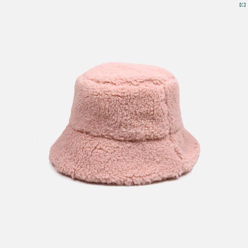 レディース　ファッション　帽子　かわいい　オシャレ クール ガールズ みん 1つ 持って す スーパー 顔 子羊 漁師 帽子 レディース 冬 厚く 暖かい パープル バケット ハット
