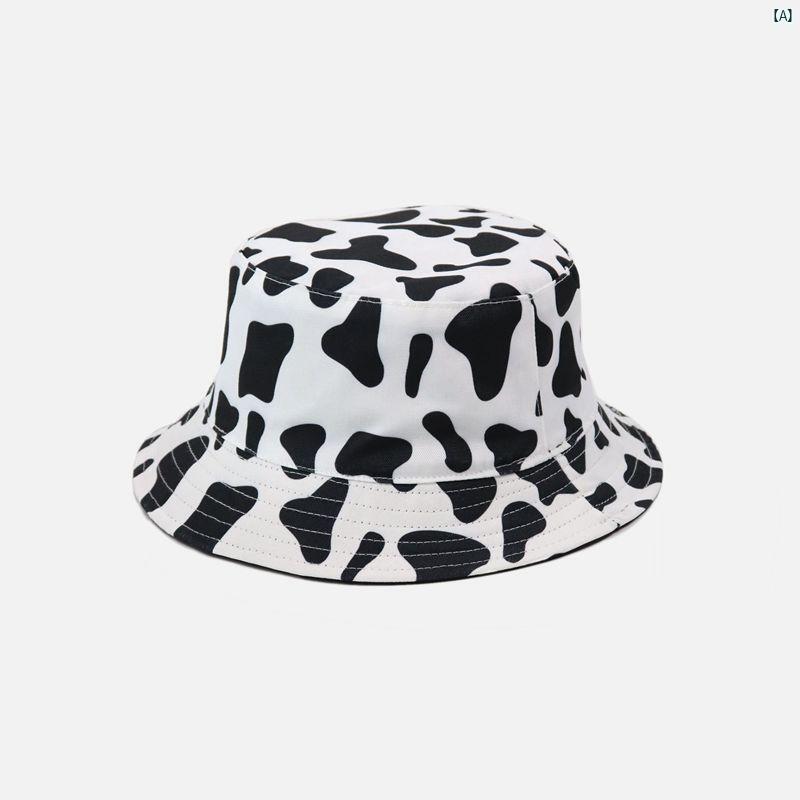 mxs 帽子牛 柄 漁師 帽子 レディース レトロ バケット ハット ファッション イン 男性