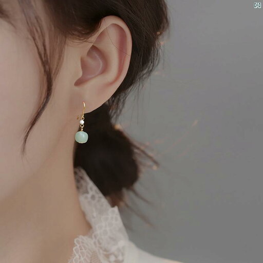 イヤリング レディース 中華風 綺麗 ファッション アクセサリー ホータン 翡翠 スターリングシルバー ライト 高級 レトロ ホット 夏 イヤリング レディース 中華風 綺麗 ファッション アクセサリー ホータン 翡翠 スターリングシルバー ライト 高級 レトロ ホット 夏
