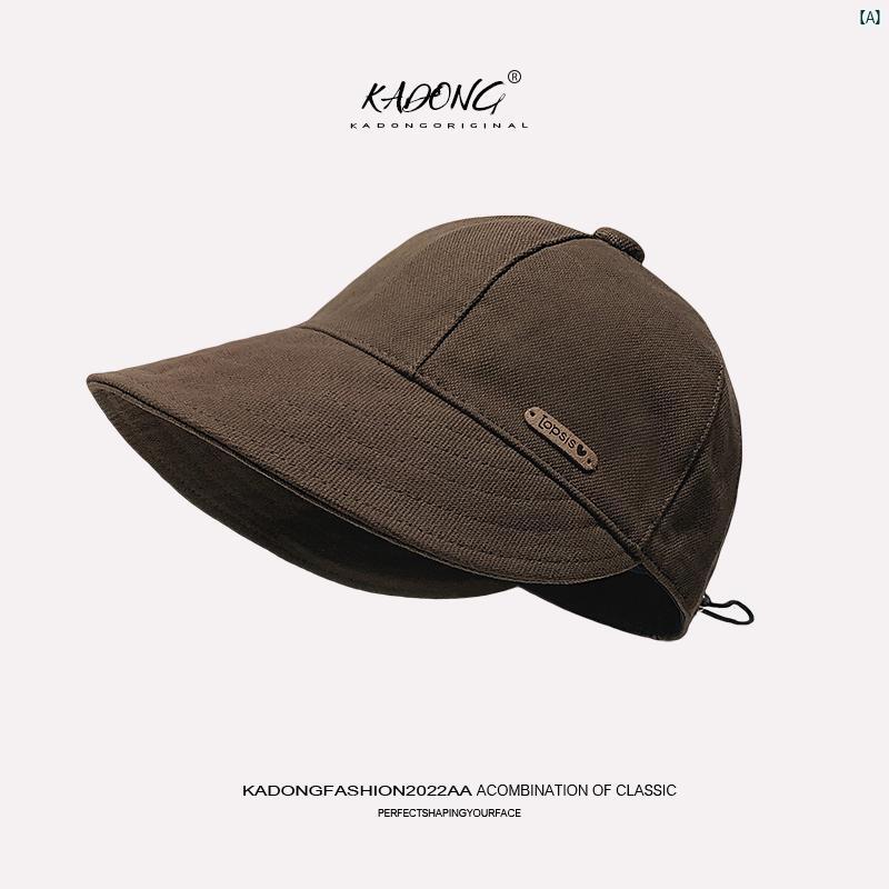 レディース　ファッション　帽子　オシャレ　かわいい帽子　 春秋 韓国 幅広 顔覆う コーヒー 色 コットン カモノハシ 帽子 顔 小柄 星