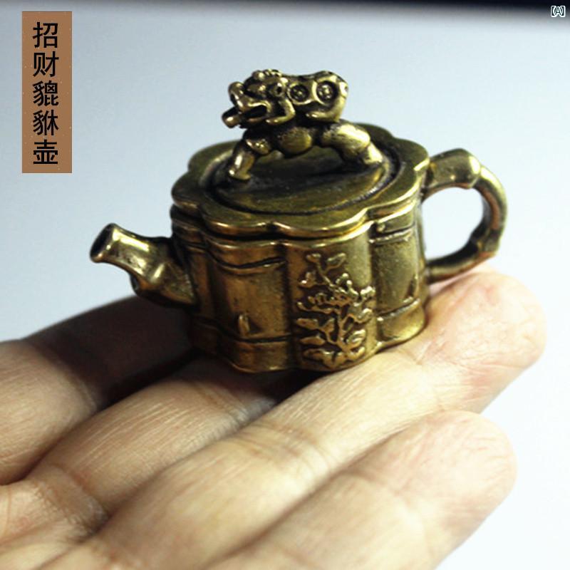 インテリア お香立て お香 香り オシャレ 個性的 中華風 海外風 レトロ 真鍮 ミニ 貔貅 カバー 竹 ティーポット 小柄 装飾品 香炉 水滴 硯 遊び 幸運 繁栄 助ける