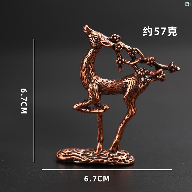 インテリア　マスコット　オシャレ　海外置物　置物　個性的 銅 ニホン ジカ 装飾品 装飾 ティート レイ ティー ペット ギフト 幸運 鹿