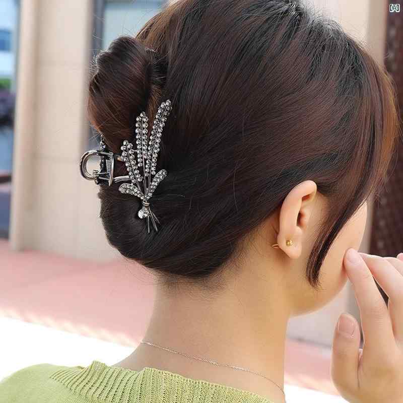 ヘアアクセサリー　ヘアアクセ　オシャレ　レディース　レディース　ファッション　小物　レディースアクセサリー 小柄 小麦穂 グラバー ハイエンド ヘアピン ボリューム 後頭部 シャーク クリップ ヘッド ドレス 付き