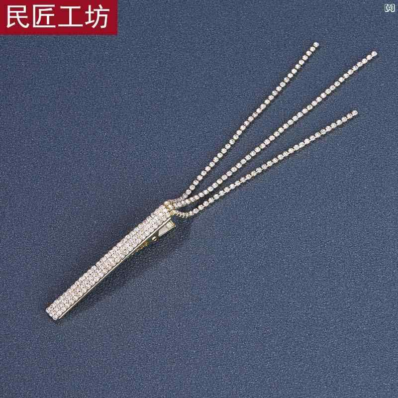 クリップ ヘッド ドレス タッセル ヘアピン 8文字 前髪 カモノハシ サイド レディース側後頭部