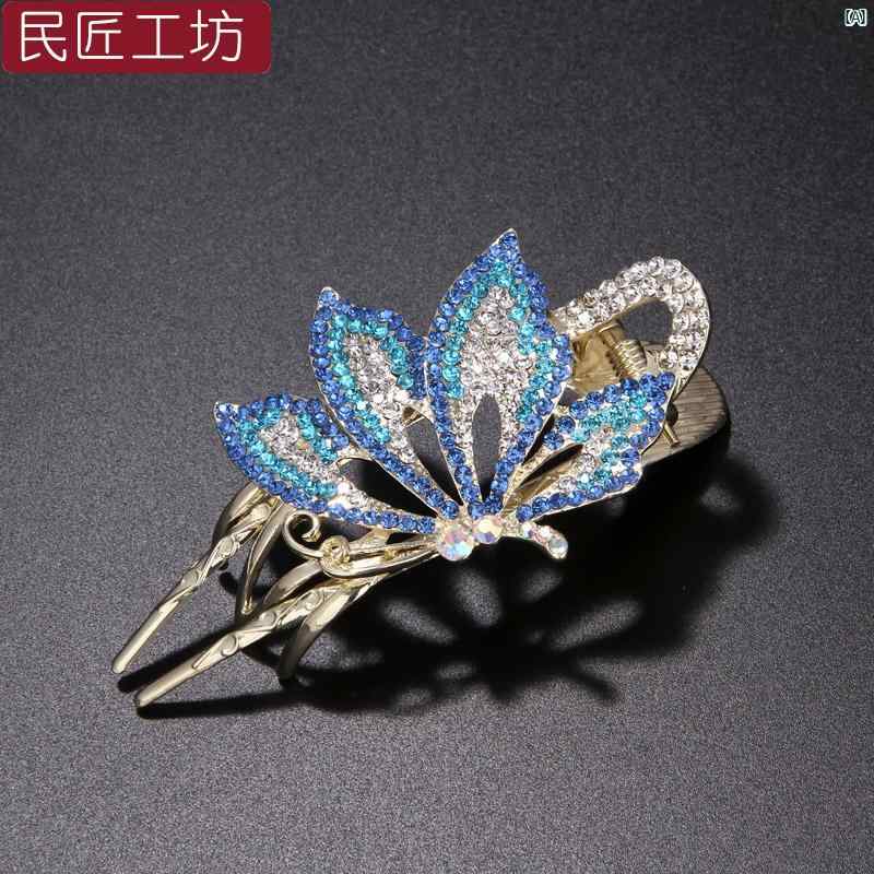 後頭部 毛 少く 気品 レディース マザー ヘア クリップ 高級感 3本 歯 ダックビル す