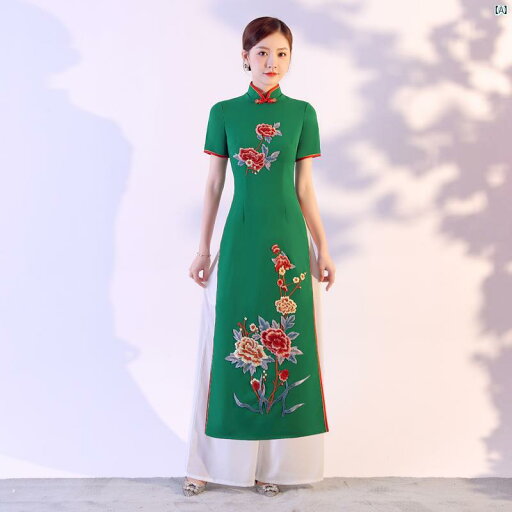チャイナドレス 中華ドレス 綺麗 オシャレ 大人 服 ファッション レトロ ベトナム アオザイ チャイナドレス キャットウォーク パフォーマンス 服 ワイド レッグ パンツ スーツ 中華風 ロング レディース チャイナドレス 中華ドレス 綺麗 オシャレ 大人 服 ファッション レトロ ベトナム アオザイ チャイナドレス キャットウォーク パフォーマンス 服 ワイド レッグ パンツ スーツ 中華風 ロング レディース
