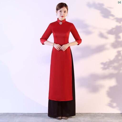 チャイナドレス 中華ドレス 綺麗 オシャレ 大人 服 ファッション 春秋 アオザイ キャットウォーク チャイナドレス チーム ユニフォーム 若々しい ロング パフォーマンス 衣装 ワイド レッグ パンツ 2点 スーツ チャイナドレス 中華ドレス 綺麗 オシャレ 大人 服 ファッション 春秋 アオザイ キャットウォーク チャイナドレス チーム ユニフォーム 若々しい ロング パフォーマンス 衣装 ワイド レッグ パンツ 2点 スーツ