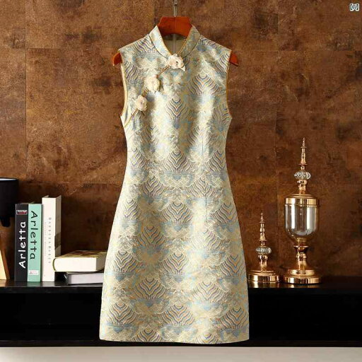 チャイナドレス 中華ドレス 綺麗 オシャレ 大人 服 ファッション 秋 レディース ハイエンド 古風 スリム チャイナ ノースリーブドレス ベスト スカート チャイナドレス 中華ドレス 綺麗 オシャレ 大人 服 ファッション 秋 レディース ハイエンド 古風 スリム チャイナ ノースリーブドレス ベスト スカート