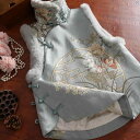 チャイナドレス 中華ドレス 綺麗 オシャレ 大歳 服 ファッション 冬 レディース レトロ 中華風 ウサギ 毛皮 チャイナ ドレス コットン パッド 厚く 暖かい ベスト トップ