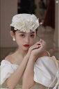 レディース アクセサリー 衣装 コスプレ パーティー スタジオ写真 写真衣装 新 フランス ハット スーパー フェアリーホワイト 花 レース ブライダルヘア アクセサリー 写真撮影 写真 帽子