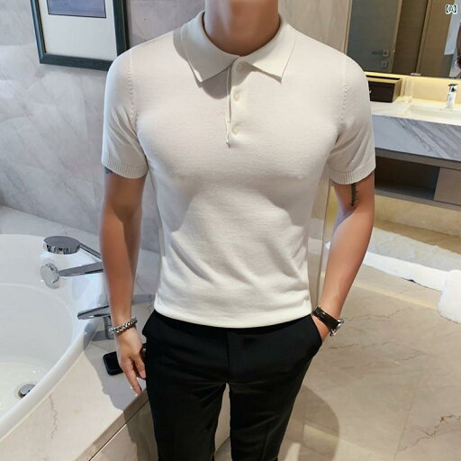 メンズ メンズファッション ファッション フォーマル シンプル ニット 通気性 ポロシャツ 男性用 無地 韓国 半袖 冷感 ストレッチ 夏 スリム Tシャツ メンズ メンズファッション ファッション フォーマル シンプル ニット 通気性 ポロシャツ 男性用 無地 韓国 半袖 冷感 ストレッチ 夏 スリム Tシャツ