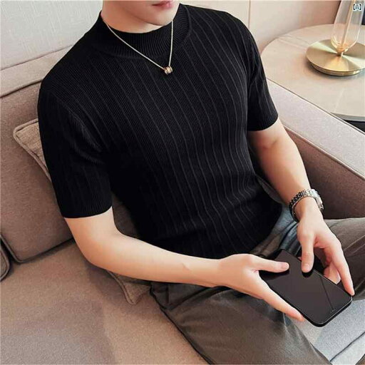 メンズ メンズファッション ファッション フォーマル ハーフ タートルネックニット Tシャツ メンズ 半袖 スリムフィット ミッド カラー タイト ボディシャツ ストレッチ 春秋 シャツ メンズトップス メンズ メンズファッション ファッション フォーマル ハーフ タートルネックニット Tシャツ メンズ 半袖 スリムフィット ミッド カラー タイト ボディシャツ ストレッチ 春秋 シャツ メンズトップス
