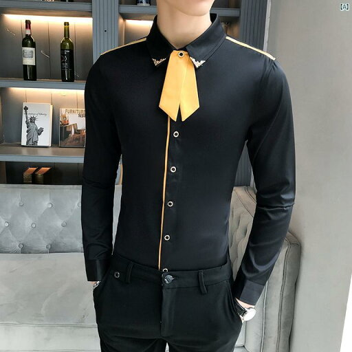 メンズ メンズファッション ファッション フォーマル ロゴ ウェイター シャツ メンズレディース 春秋 作業着 バー ナイトクラブ KTVノー アイロン 長袖 メンズ メンズファッション ファッション フォーマル ロゴ ウェイター シャツ メンズレディース 春秋 作業着 バー ナイトクラブ KTVノー アイロン 長袖