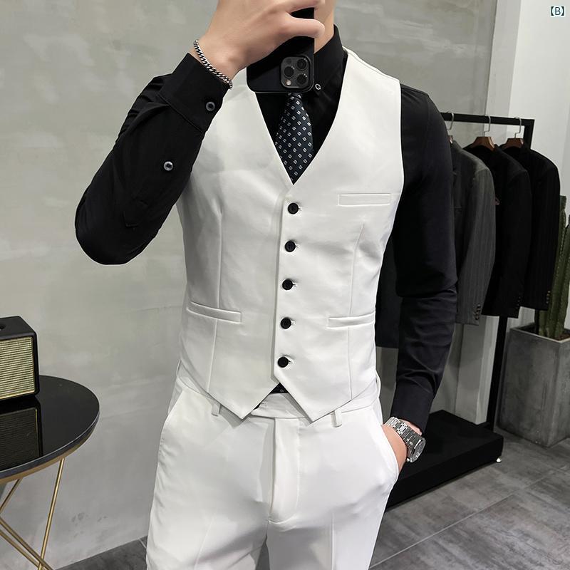 メンズ　メンズファッション　スーツ　フォーマル 明るい 色 ベスト メンズスーツ スリム KTV バー 作業着 ファッション スーツ
