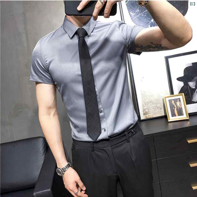 メンズ　メンズファッション　スーツ　フォーマル 夏用 半袖 シャツ メンズ 薄手ノー アイロン シワ りく い ビジネス カジュアル 無地 フォーマル 韓国 スリム 五分袖 ホワイト