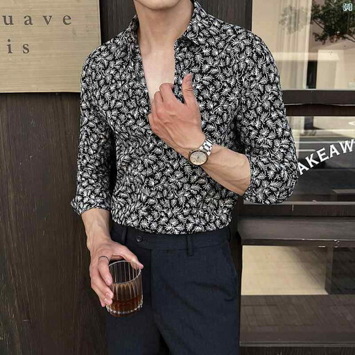 メンズ メンズファッション フォーマル 花柄 シャツ メンズ 長袖 韓国 個性 フル フラワー スリムフィット 英国 メンズ メンズファッション フォーマル 花柄 シャツ メンズ 長袖 韓国 個性 フル フラワー スリムフィット 英国