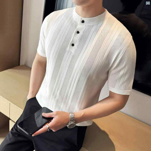 メンズ メンズファッション フォーマル 中華風 ニット スタンドカラー 半袖 Tシャツ 男性用 韓国 スリム 夏 薄手ノー カラー ポロシャツ メンズ メンズ メンズファッション フォーマル 中華風 ニット スタンドカラー 半袖 Tシャツ 男性用 韓国 スリム 夏 薄手ノー カラー ポロシャツ メンズ