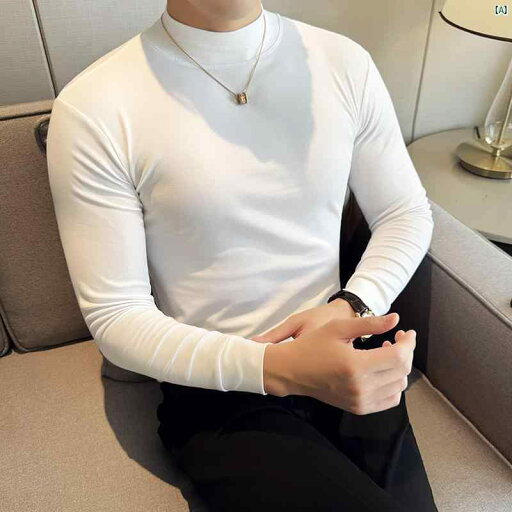 メンズ メンズファッション フォーマル 秋冬 ハーフ タートルネック コットン Tシャツ メンズ 長袖 耐久性 韓国 スリム ミッド カラー シャツ トップ メンズ メンズファッション フォーマル 秋冬 ハーフ タートルネック コットン Tシャツ メンズ 長袖 耐久性 韓国 スリム ミッド カラー シャツ トップ