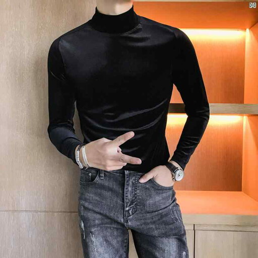 メンズ メンズファッション フォーマル 秋冬 ベルベット ハーフ タートルネック Tシャツ メンズ ロング シャツ 裏起毛 厚手 サーマル 下着 韓国 スリム メンズ メンズファッション フォーマル 秋冬 ベルベット ハーフ タートルネック Tシャツ メンズ ロング シャツ 裏起毛 厚手 サーマル 下着 韓国 スリム