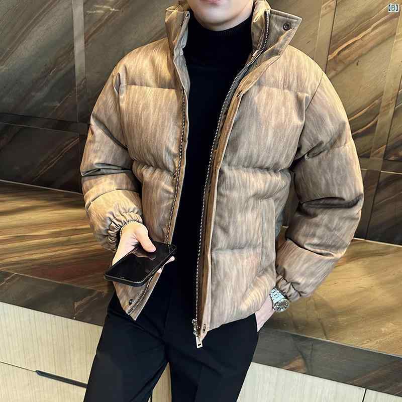 メンズ　メンズファッション　フォーマル メンズ用 高級 PU レザー コットンコート 韓国 ウィンタージャケット スタンドカラー 厚く 暖かい カジュアル