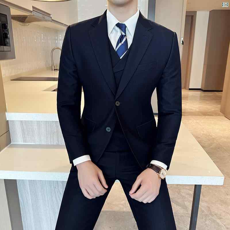 メンズ　メンズファッション　フォーマル スーツ メンズスーツ ビジネス カジュアル フォーマルドレス 韓国 2つ ボタン 小柄 メンズ スリム スリーピース