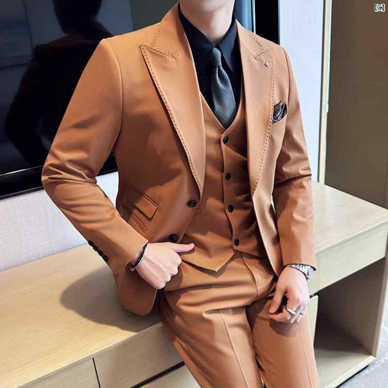 メンズ　メンズファッション　フォーマル 男性用 スーツ スリムフィット 新郎 ビジネス ダブル スリット 付き 高級 ウェディングドレス 韓国 小柄