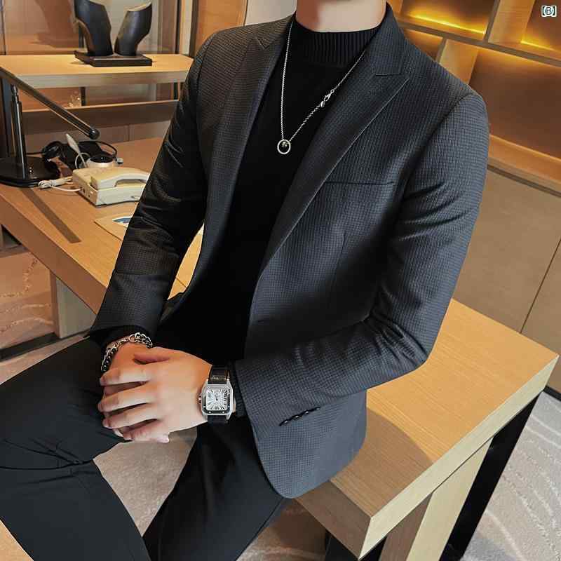 メンズ　メンズファッション　フォーマル カジュアル スモール スーツ メンズ スリム フィット 秋冬 快適 ビジネス ジャケット トップ シングル