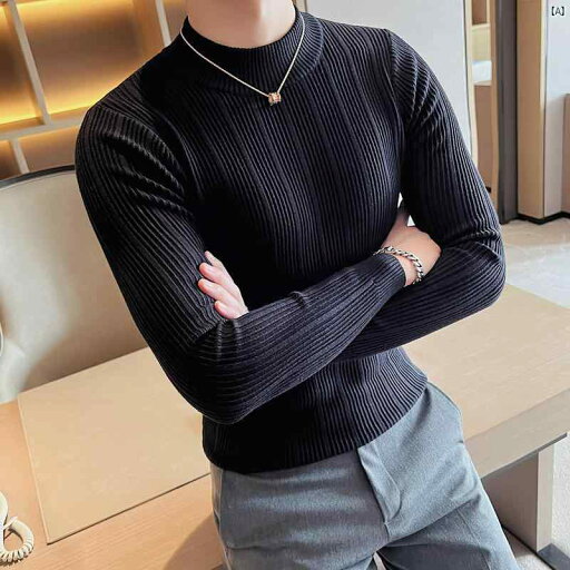 メンズ メンズファッション フォーマル ハーフ タートルネック ストライプセーター メンズ 厚手 秋冬 韓国 ミッド カラー ボトム シャツ 長袖 ニット セーター インナー メンズ メンズファッション フォーマル ハーフ タートルネック ストライプセーター メンズ 厚手 秋冬 韓国 ミッド カラー ボトム シャツ 長袖 ニット セーター インナー