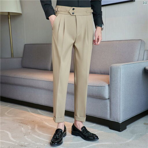 メンズ メンズファッション フォーマル ナポリ パンツ メンズ スリムフィット 英国 ビジネス ドレープ スーツ ストレート ハイウエスト カジュアル メンズ メンズファッション フォーマル ナポリ パンツ メンズ スリムフィット 英国 ビジネス ドレープ スーツ ストレート ハイウエスト カジュアル