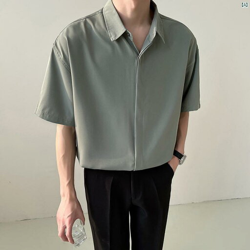 メンズ メンズファッション 韓国メンズファッション オシャレ 夏用 メンズ 半袖 シャツ 軽量 大人 アイロン 不要 高度 ドレープ ソリッドカラー メンズカジュアル 冷感 トップ す メンズ メンズファッション 韓国メンズファッション オシャレ 夏用 メンズ 半袖 シャツ 軽量 大人 アイロン 不要 高度 ドレープ ソリッドカラー メンズカジュアル 冷感 トップ す