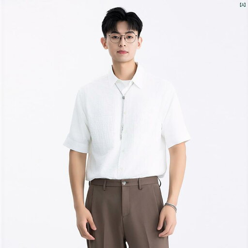 韓国ファッション オシャレ メンズ メンズファッション ファッション 夏 シンプル ストライプ 吸汗 通気性 涼しさ 男性用 ミッド スリーブ カジュアル シャツ 韓国ファッション オシャレ メンズ メンズファッション ファッション 夏 シンプル ストライプ 吸汗 通気性 涼しさ 男性用 ミッド スリーブ カジュアル シャツ