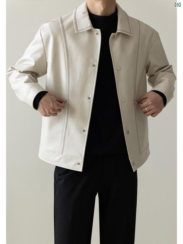 メンズ メンズファッション 韓国メンズファッション オシャレ 韓国 ショート オートバイ レザージャケット メンズ 春秋 軽量 成熟 メンズカジュアル PU