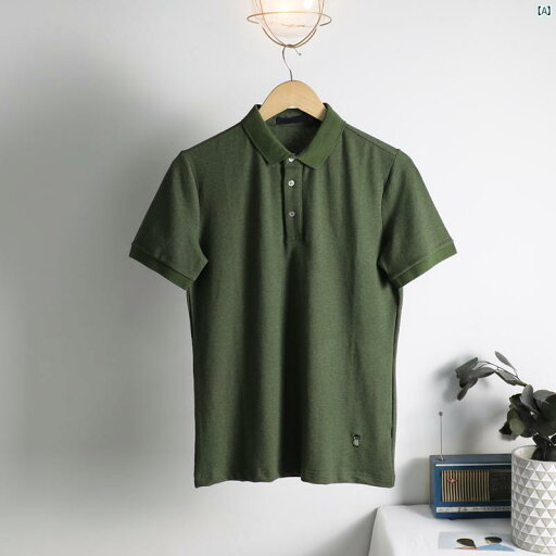 メンズ ファッション ユニフォーム バー BIGGEZI レトロ 質感 生地 シンプル 微 耐久性 スリム 半袖 Tシャツ 小柄 刺繍 装飾 付き ポロシャツ メンズ ファッション ユニフォーム バー BIGGEZI レトロ 質感 生地 シンプル 微 耐久性 スリム 半袖 Tシャツ 小柄 刺繍 装飾 付き ポロシャツ