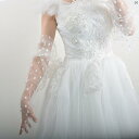 レディース 衣装 コスプレ 水玉 ロング 手袋 85センチメートル 大 ドット レース メッシュ 透明 ルース スーパー ブラック ウェディングドレス 写真