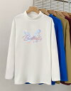 レディース レディース ファッション 上品 大人ファッション 起毛 ミドル丈 長袖 Tシャツ レディース 秋冬 韓国 ホワイト インナー ハーフ タートルネック シャツ トップ(4)