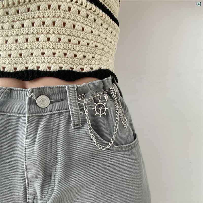 レディースベルト　アクセサリー　ベルトチェーン　オシャレ　ファッション小物　個性的 ラダー チェーン ウエスト アーティファクト ピン ベルト レディース 固定 ズボン スカート