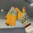 レディース 手袋 ファッション小物 冬ファッション オシャレ タッチ スクリーン 付き 冬 かわいい 小柄 花柄 ニット 手袋 韓国 厚手 暖かい 学生 自転車 冷え防止