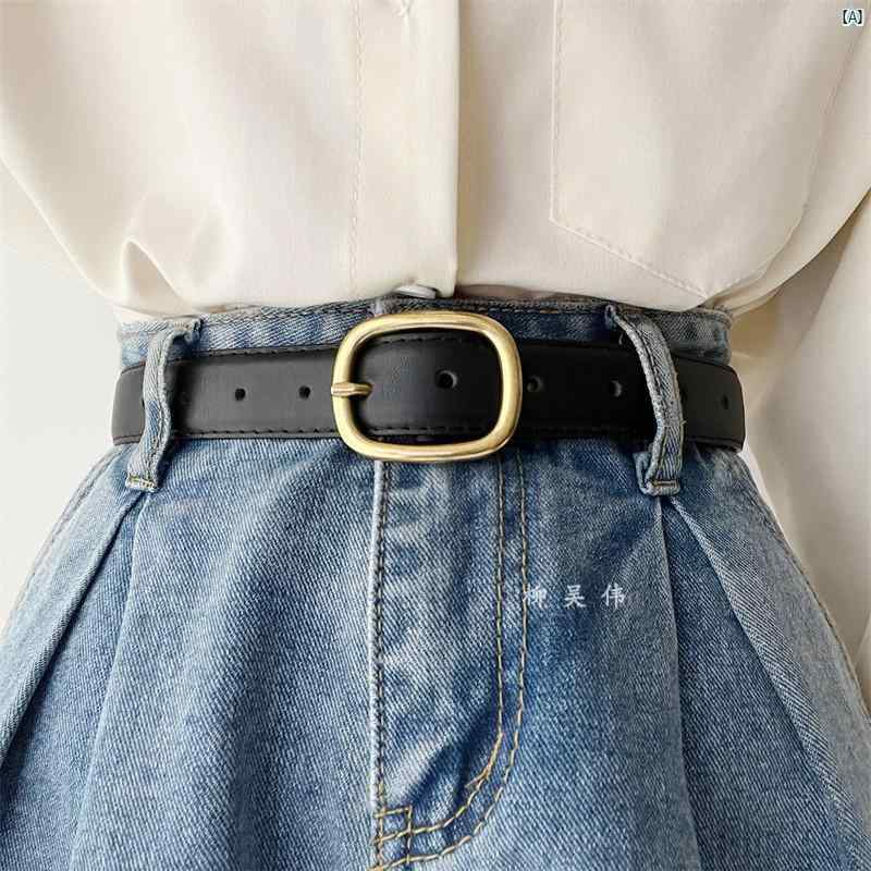 レディース　ファッション　ファッション小物　ウエスト　腰回り　　オシャレ レトロ ベルト メンズジーンズ ブラック ハイエンド ズボン